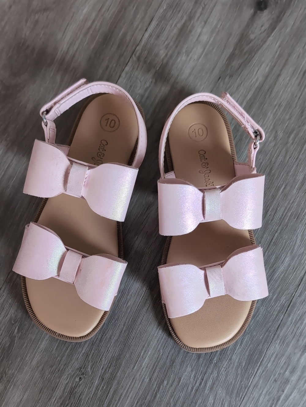 Girls' Pink Bow Strap Sandals - Cat & Jack
